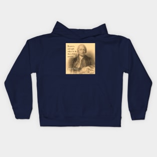 David Hume portrait and quote: Reason is, and ought only to be the slave of the passions Kids Hoodie